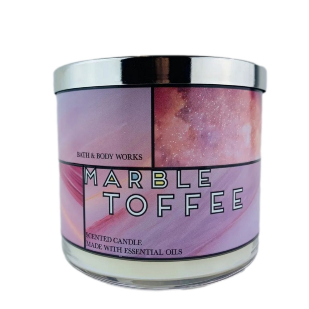 Bath and Body Works Marble Toffee 3-Wick Scented Candle Essential Oils